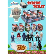 SKIBIDI TOILET original яйце сюрприз (іграшка скібіді  + печиво з шоколадом)  6 шт/блок